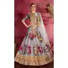 Grey Color Raw Silk Digital Printed Party Wear Women Lehenga Choli -1878134112