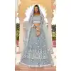 Grey Color Net Heavy Embroidered Sangeet Party Wear Lehenga Choli -1886134163