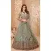 Sea Green Color Net Designer Wedding Reception Wear Lehenga Choli -1887134168