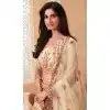 Lovely Cream Color Net Designer Wedding Reception Wear Lehenga Choli -1887134171
