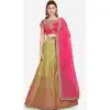 Pretty Olive Color Brocade Designer Wedding Wear Lehenga Choli -1900134264
