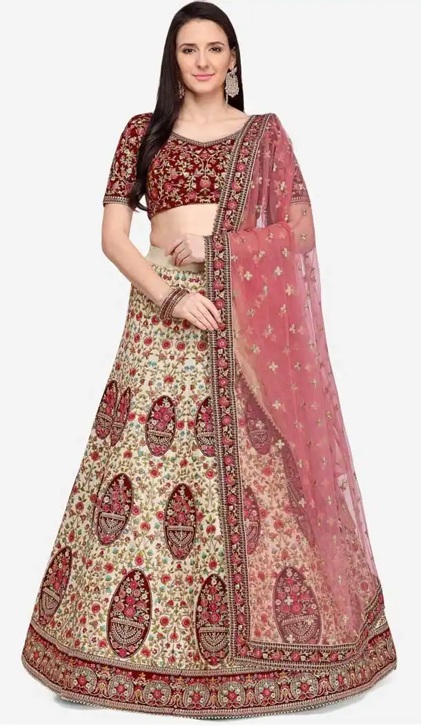 Charming Multi Color Pure Silk Designer Wedding Wear Lehenga Choli -1900134272