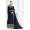 Beautiful Blue Color Myanmar Georgette Designer Indo Western Salwar Suit -1904134359