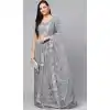 Stylish Grey Color Soft Net Designer Party Wear Women Lehenga Choli -1927134520