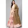Peach Color Pure Bt Organza Digital Printed Party Wear Women Lehenga -1928134527