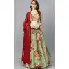 Green Color Pure Bt Organza Digital Printed Party Wear Women Lehenga -1928134528