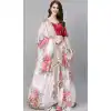 Charming White Color Pure Bt Organza Digital Printed Party Wear Women Lehenga -1928134530