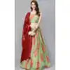 Elegance Green Color Pure Bt Organza Digital Printed Party Wear Women Lehenga -1928134531