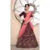 Coffee Color Pure Satin Silk Traditional Wear Women Lehenga Choli -1929134534