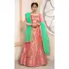 Gajari Color Pure Satin Silk Traditional Wear Women Lehenga Choli -1929134535