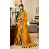 Yellow Color Soft Crepe Silk Traditional Wear Designer Saree Blouse -1934134564