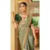 Pista Color Soft Crepe Silk Traditional Wear Designer Saree Blouse -1934134567