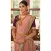Peach Color Soft Crepe Silk Traditional Wear Designer Saree Blouse -1934134572