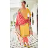 Yellow Color Cotton Satin Casual Party Wear Salwar Suit -1957134785