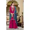 Rani Pink Color Pure Viscose Russian Silk Jacquard Salwar Suit -1969135008