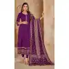 Purple Color Heavy 14 Kg Rayon Readymade Plus Size Anarkali Suit -1970135014