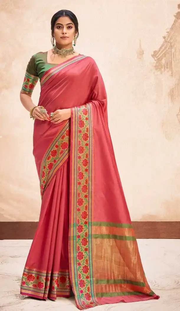 Gajari Pink Color Silk Classic Casual Party Wear Saree Blouse -1973135026