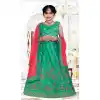 Green Color Silk Designer Wear Readymade Kids Girls Lehenga Choli -1988135124