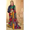 Dazzling Diva Multi Color Georgette Party Wear Abstract Printed Saree -1998135192