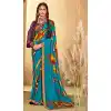Majesty Multi Color Georgette Party Wear Abstract Printed Saree -1998135199