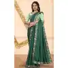 Green Color Silk Embroidered Casual Party Wear Saree -2034135485