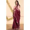 Maroon Color Silk Embroidered Casual Party Wear Saree -2034135487
