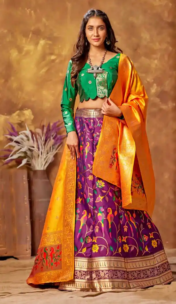 Purple Color Silk Designer Traditional Wedding Wer Lehenga Choli -2043135557