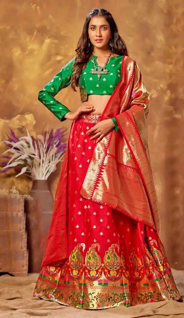 Red Color Silk Designer Traditional Wedding Wer Lehenga Choli -2043135560
