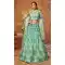 Aqua Color Organza Printed Designer Party Wear Lehenga Choli -2044135563