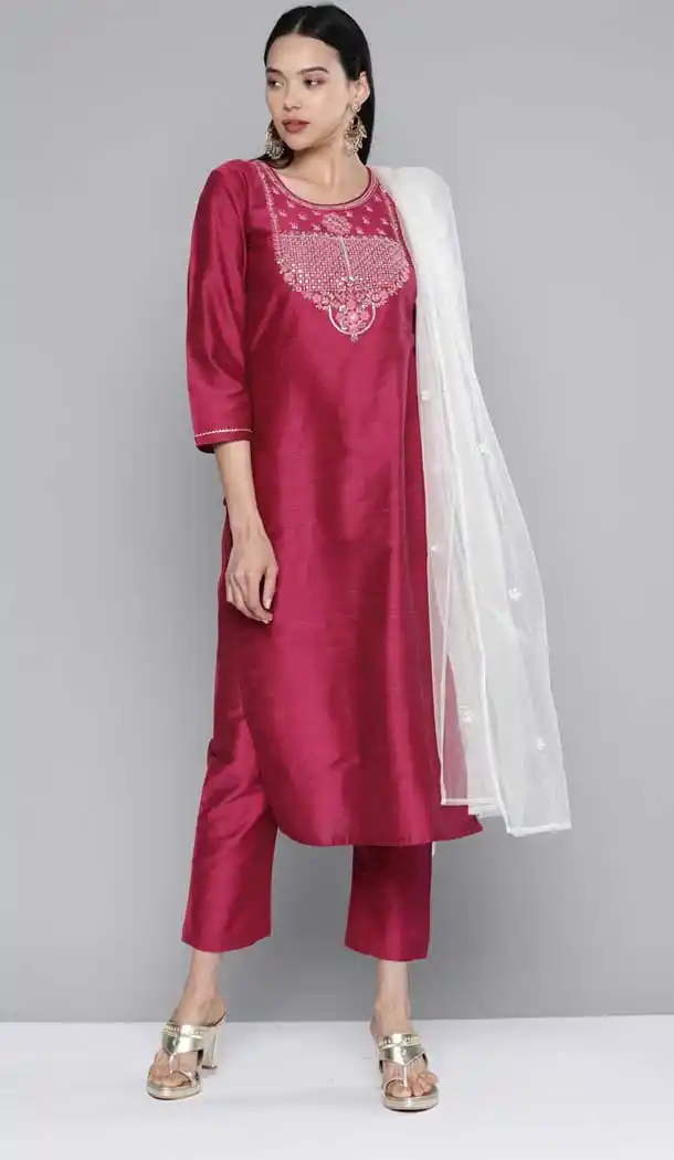 Aesthetic Pink Color South Cotton Party Wear Readymade Salwar Suit -2056135692