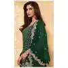 Green Color Faux Georgette Pakistani Style Palazzo Salwar Suit -2059135707