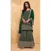 Green Color Faux Georgette Pakistani Style Palazzo Salwar Suit -2059135707