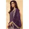 Fascinating Purple Color Faux Georgette Pakistani Style Palazzo Salwar Suit -2059135708