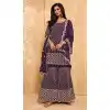 Fascinating Purple Color Faux Georgette Pakistani Style Palazzo Salwar Suit -2059135708