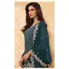 Sea Blue Color Faux Georgette Pakistani Style Palazzo Salwar Suit -2059135709