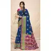 Blue Color Cotton Silk Jacquard Woven Work Casual Wear Saree -2062135720