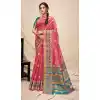 Pink Color Cotton Silk Jacquard Woven Work Casual Wear Saree -2062135721