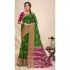 Green Color Cotton Silk Jacquard Woven Work Casual Wear Saree -2062135723