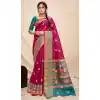 Rani Pink Color Cotton Silk Jacquard Woven Work Casual Wear Saree -2062135724