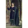 Navy Blue Color French Creap Embroidered Punjabi Patiyala Salwar Suit -2081135882