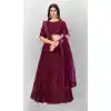 Wine Color Soft Net Designer Party Wear Women Lehenga Choli -2102136058