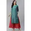 Green Red Color Poly Silk Casual Party Wear Readymade Plus Size Kurti -2105136114