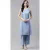 Light Blue Color Poly Rayon Casual Party Wear Readymade Plus Size Kurti -2105136117