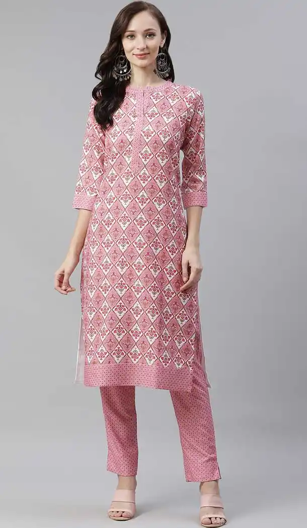 Charming Peach Color Poly Rayon Casual Party Wear Readymade Plus Size Kurti -2105136119