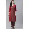 Chik Red Color Poly Rayon Casual Party Wear Readymade Plus Size Kurti -2105136120