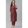 Aesthetic Red Color Poly Rayon Casual Party Wear Readymade Plus Size Kurti -2105136123