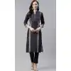 Black Color Poly Rayon Casual Party Wear Readymade Plus Size Kurti -21051361127
