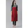 Classy Red Color Poly Rayon Casual Party Wear Readymade Plus Size Kurti -2105136128