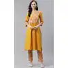 Magnificient Yellow Color Poly Rayon Casual Party Wear Readymade Plus Size Kurti -2105136129