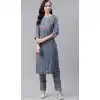 Marvelous Blue Color Poly Rayon Casual Party Wear Readymade Plus Size Kurti -2105136131